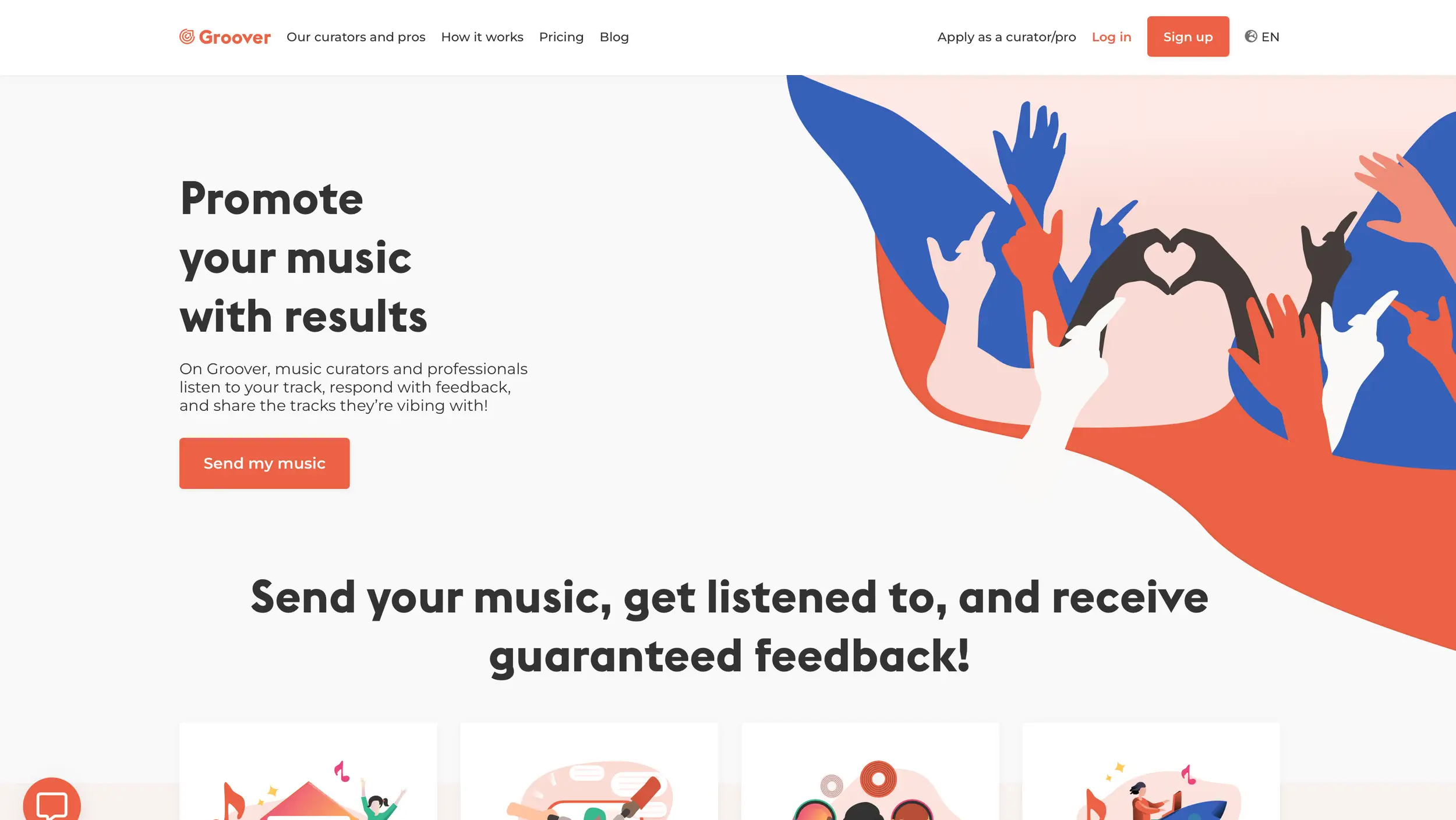 Groover website landingpage