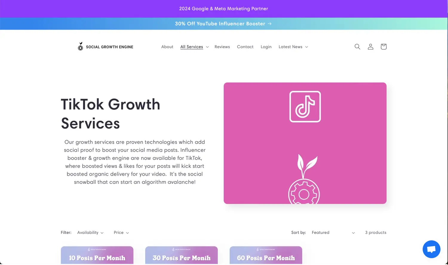 Social Growth Engine website